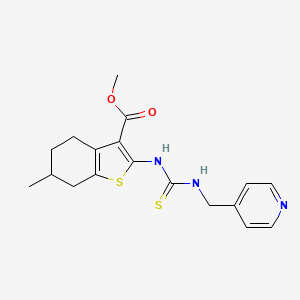 molecular formula C18H21N3O2S2 B4269445 Methyl 6-methyl-2-{[(pyridin-4-ylmethyl)carbamothioyl]amino}-4,5,6,7-tetrahydro-1-benzothiophene-3-carboxylate 