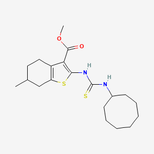 molecular formula C20H30N2O2S2 B4269465 methyl 2-{[(cyclooctylamino)carbonothioyl]amino}-6-methyl-4,5,6,7-tetrahydro-1-benzothiophene-3-carboxylate 