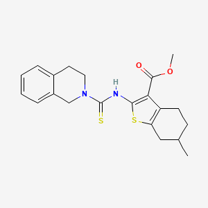 molecular formula C21H24N2O2S2 B4269466 methyl 2-[(3,4-dihydro-2(1H)-isoquinolinylcarbonothioyl)amino]-6-methyl-4,5,6,7-tetrahydro-1-benzothiophene-3-carboxylate 