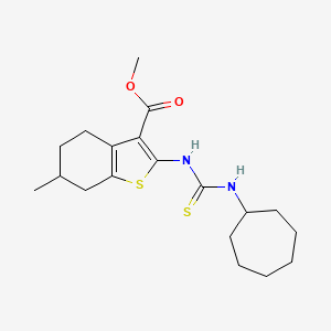 molecular formula C19H28N2O2S2 B4269471 Methyl 2-[(cycloheptylcarbamothioyl)amino]-6-methyl-4,5,6,7-tetrahydro-1-benzothiophene-3-carboxylate 