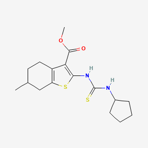 molecular formula C17H24N2O2S2 B4269476 Methyl 2-[(cyclopentylcarbamothioyl)amino]-6-methyl-4,5,6,7-tetrahydro-1-benzothiophene-3-carboxylate 