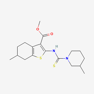 molecular formula C18H26N2O2S2 B4269482 methyl 6-methyl-2-{[(3-methyl-1-piperidinyl)carbonothioyl]amino}-4,5,6,7-tetrahydro-1-benzothiophene-3-carboxylate 