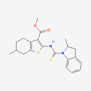 molecular formula C21H24N2O2S2 B4269489 methyl 6-methyl-2-{[(2-methyl-2,3-dihydro-1H-indol-1-yl)carbonothioyl]amino}-4,5,6,7-tetrahydro-1-benzothiophene-3-carboxylate 