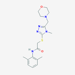 molecular formula C18H25N5O2S B426949 N-(2,6-dimethylphenyl)-2-[[4-methyl-5-(morpholin-4-ylmethyl)-1,2,4-triazol-3-yl]sulfanyl]acetamide CAS No. 5181-73-7