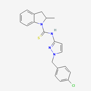 molecular formula C20H19ClN4S B4269566 N-[1-(4-chlorobenzyl)-1H-pyrazol-3-yl]-2-methyl-1-indolinecarbothioamide 