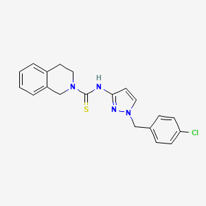 molecular formula C20H19ClN4S B4269604 N-[1-(4-chlorobenzyl)-1H-pyrazol-3-yl]-3,4-dihydro-2(1H)-isoquinolinecarbothioamide 