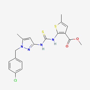 molecular formula C19H19ClN4O2S2 B4269615 methyl 2-[({[1-(4-chlorobenzyl)-5-methyl-1H-pyrazol-3-yl]amino}carbonothioyl)amino]-5-methyl-3-thiophenecarboxylate 
