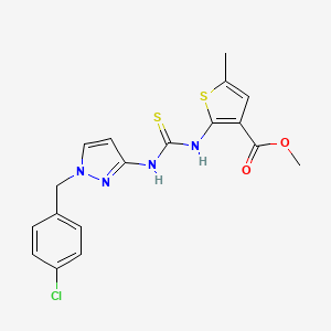 molecular formula C18H17ClN4O2S2 B4269621 methyl 2-[({[1-(4-chlorobenzyl)-1H-pyrazol-3-yl]amino}carbonothioyl)amino]-5-methyl-3-thiophenecarboxylate 