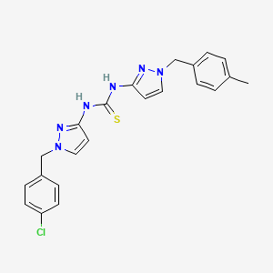 molecular formula C22H21ClN6S B4269630 N-[1-(4-chlorobenzyl)-1H-pyrazol-3-yl]-N'-[1-(4-methylbenzyl)-1H-pyrazol-3-yl]thiourea 