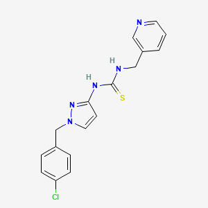 molecular formula C17H16ClN5S B4269654 N-[1-(4-chlorobenzyl)-1H-pyrazol-3-yl]-N'-(3-pyridinylmethyl)thiourea 