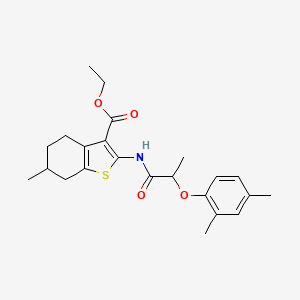 molecular formula C23H29NO4S B4269713 ethyl 2-{[2-(2,4-dimethylphenoxy)propanoyl]amino}-6-methyl-4,5,6,7-tetrahydro-1-benzothiophene-3-carboxylate 