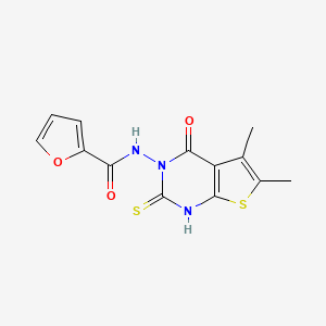 molecular formula C13H11N3O3S2 B4269872 N-(2-mercapto-5,6-dimethyl-4-oxothieno[2,3-d]pyrimidin-3(4H)-yl)-2-furamide 