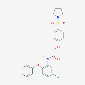 molecular formula C24H23ClN2O5S B426995 N-(5-CHLORO-2-PHENOXYPHENYL)-2-[4-(PYRROLIDINE-1-SULFONYL)PHENOXY]ACETAMIDE 