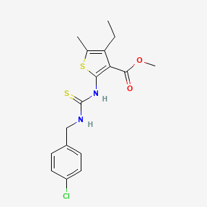 molecular formula C17H19ClN2O2S2 B4270035 methyl 2-({[(4-chlorobenzyl)amino]carbonothioyl}amino)-4-ethyl-5-methyl-3-thiophenecarboxylate 