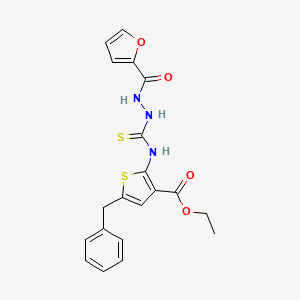 molecular formula C20H19N3O4S2 B4270071 ethyl 5-benzyl-2-({[2-(2-furoyl)hydrazino]carbonothioyl}amino)-3-thiophenecarboxylate 