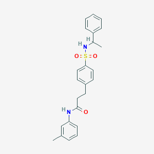 molecular formula C24H26N2O3S B427010 N-(3-methylphenyl)-3-[4-(1-phenylethylsulfamoyl)phenyl]propanamide 