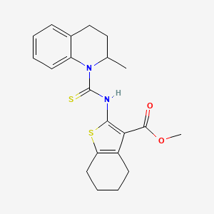 molecular formula C21H24N2O2S2 B4270182 methyl 2-{[(2-methyl-3,4-dihydroquinolin-1(2H)-yl)carbonothioyl]amino}-4,5,6,7-tetrahydro-1-benzothiophene-3-carboxylate 