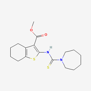 molecular formula C17H24N2O2S2 B4270191 methyl 2-[(1-azepanylcarbonothioyl)amino]-4,5,6,7-tetrahydro-1-benzothiophene-3-carboxylate 