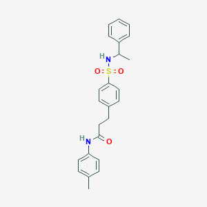 molecular formula C24H26N2O3S B427020 N-(4-methylphenyl)-3-[4-(1-phenylethylsulfamoyl)phenyl]propanamide 