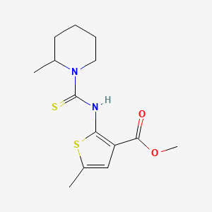 molecular formula C14H20N2O2S2 B4270205 Methyl 5-methyl-2-{[(2-methylpiperidin-1-yl)carbonothioyl]amino}thiophene-3-carboxylate 