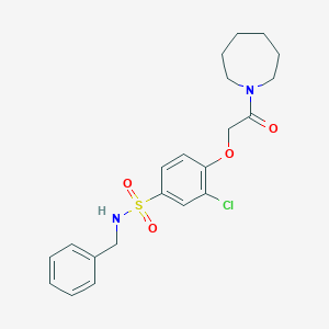 molecular formula C21H25ClN2O4S B427036 4-[2-(azepan-1-yl)-2-oxoethoxy]-N-benzyl-3-chlorobenzenesulfonamide 