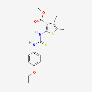 molecular formula C17H20N2O3S2 B4270483 methyl 2-({[(4-ethoxyphenyl)amino]carbonothioyl}amino)-4,5-dimethyl-3-thiophenecarboxylate 