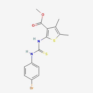 molecular formula C15H15BrN2O2S2 B4270505 methyl 2-({[(4-bromophenyl)amino]carbonothioyl}amino)-4,5-dimethyl-3-thiophenecarboxylate 