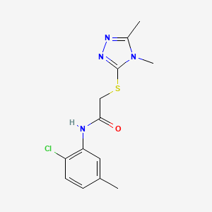 molecular formula C13H15ClN4OS B4270702 N-(2-chloro-5-methylphenyl)-2-[(4,5-dimethyl-4H-1,2,4-triazol-3-yl)sulfanyl]acetamide 