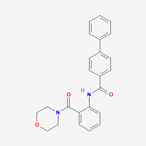 molecular formula C24H22N2O3 B427077 N-[2-(4-morpholinylcarbonyl)phenyl][1,1'-biphenyl]-4-carboxamide 