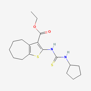 molecular formula C18H26N2O2S2 B4270810 ethyl 2-{[(cyclopentylamino)carbonothioyl]amino}-5,6,7,8-tetrahydro-4H-cyclohepta[b]thiophene-3-carboxylate 