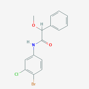 molecular formula C15H13BrClNO2 B427090 N-(4-bromo-3-chlorophenyl)-2-methoxy-2-phenylacetamide 