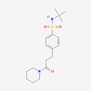 molecular formula C18H28N2O3S B427106 N-(tert-butyl)-4-[3-oxo-3-(1-piperidinyl)propyl]benzenesulfonamide 