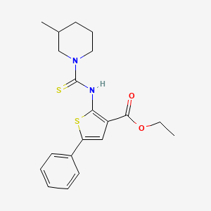 molecular formula C20H24N2O2S2 B4271133 ethyl 2-{[(3-methyl-1-piperidinyl)carbonothioyl]amino}-5-phenyl-3-thiophenecarboxylate 