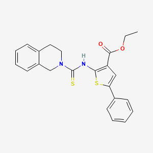 molecular formula C23H22N2O2S2 B4271149 ethyl 2-[(3,4-dihydro-2(1H)-isoquinolinylcarbonothioyl)amino]-5-phenyl-3-thiophenecarboxylate 