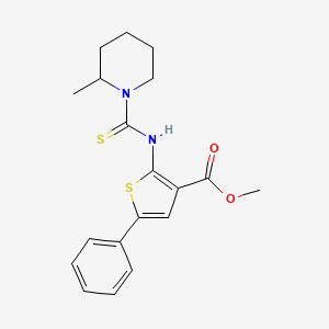 molecular formula C19H22N2O2S2 B4271204 methyl 2-{[(2-methyl-1-piperidinyl)carbonothioyl]amino}-5-phenyl-3-thiophenecarboxylate 