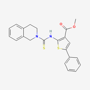 molecular formula C22H20N2O2S2 B4271220 methyl 2-[(3,4-dihydro-2(1H)-isoquinolinylcarbonothioyl)amino]-5-phenyl-3-thiophenecarboxylate 