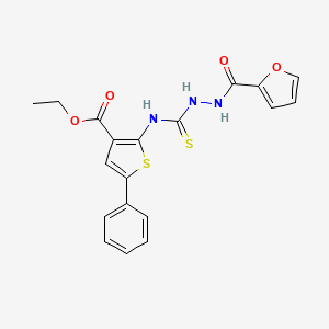molecular formula C19H17N3O4S2 B4271275 ethyl 2-({[2-(2-furoyl)hydrazino]carbonothioyl}amino)-5-phenyl-3-thiophenecarboxylate 