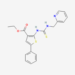 molecular formula C20H19N3O2S2 B4271357 ethyl 5-phenyl-2-({[(2-pyridinylmethyl)amino]carbonothioyl}amino)-3-thiophenecarboxylate 