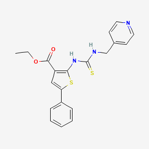 molecular formula C20H19N3O2S2 B4271359 ethyl 5-phenyl-2-({[(4-pyridinylmethyl)amino]carbonothioyl}amino)-3-thiophenecarboxylate 