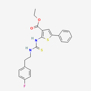 molecular formula C22H21FN2O2S2 B4271369 ethyl 2-[({[2-(4-fluorophenyl)ethyl]amino}carbonothioyl)amino]-5-phenyl-3-thiophenecarboxylate 