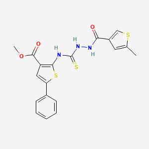 molecular formula C19H17N3O3S3 B4271387 methyl 2-[({2-[(5-methyl-3-thienyl)carbonyl]hydrazino}carbonothioyl)amino]-5-phenyl-3-thiophenecarboxylate 