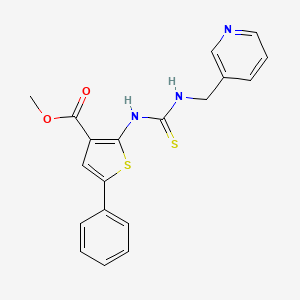 molecular formula C19H17N3O2S2 B4271416 methyl 5-phenyl-2-({[(3-pyridinylmethyl)amino]carbonothioyl}amino)-3-thiophenecarboxylate 