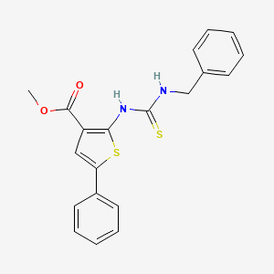 molecular formula C20H18N2O2S2 B4271434 methyl 2-{[(benzylamino)carbonothioyl]amino}-5-phenyl-3-thiophenecarboxylate 