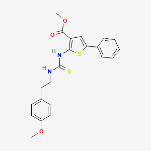 molecular formula C22H22N2O3S2 B4271450 methyl 2-[({[2-(4-methoxyphenyl)ethyl]amino}carbonothioyl)amino]-5-phenyl-3-thiophenecarboxylate 