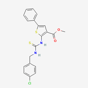 molecular formula C20H17ClN2O2S2 B4271457 methyl 2-({[(4-chlorobenzyl)amino]carbonothioyl}amino)-5-phenyl-3-thiophenecarboxylate 