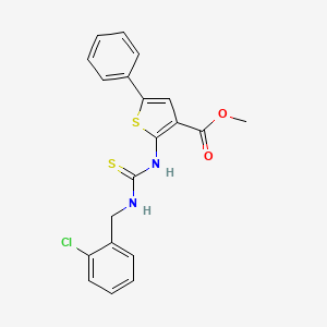 molecular formula C20H17ClN2O2S2 B4271511 methyl 2-({[(2-chlorobenzyl)amino]carbonothioyl}amino)-5-phenyl-3-thiophenecarboxylate 