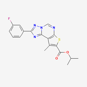 molecular formula C18H15FN4O2S B4271576 isopropyl 2-(3-fluorophenyl)-9-methylthieno[3,2-e][1,2,4]triazolo[1,5-c]pyrimidine-8-carboxylate 