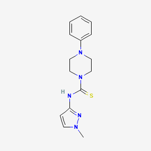molecular formula C15H19N5S B4271655 N-(1-METHYL-1H-PYRAZOL-3-YL)-4-PHENYLTETRAHYDRO-1(2H)-PYRAZINECARBOTHIOAMIDE 