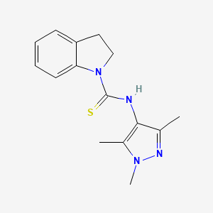 molecular formula C15H18N4S B4271671 N-(1,3,5-trimethyl-1H-pyrazol-4-yl)-1-indolinecarbothioamide 