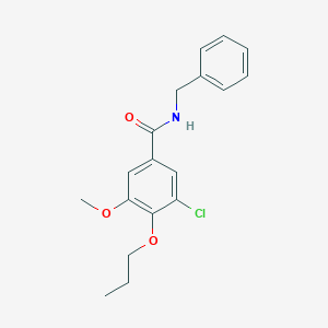 molecular formula C18H20ClNO3 B427183 N-benzyl-3-chloro-5-methoxy-4-propoxybenzamide 